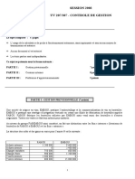 SESSION 2002 Uv 207/307 - Controle de Gestion: Durée de L'épreuve: 4 Heures Le Sujet Comporte: 4 Pages