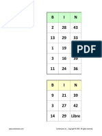 Tarjetas de Bingo en Excel