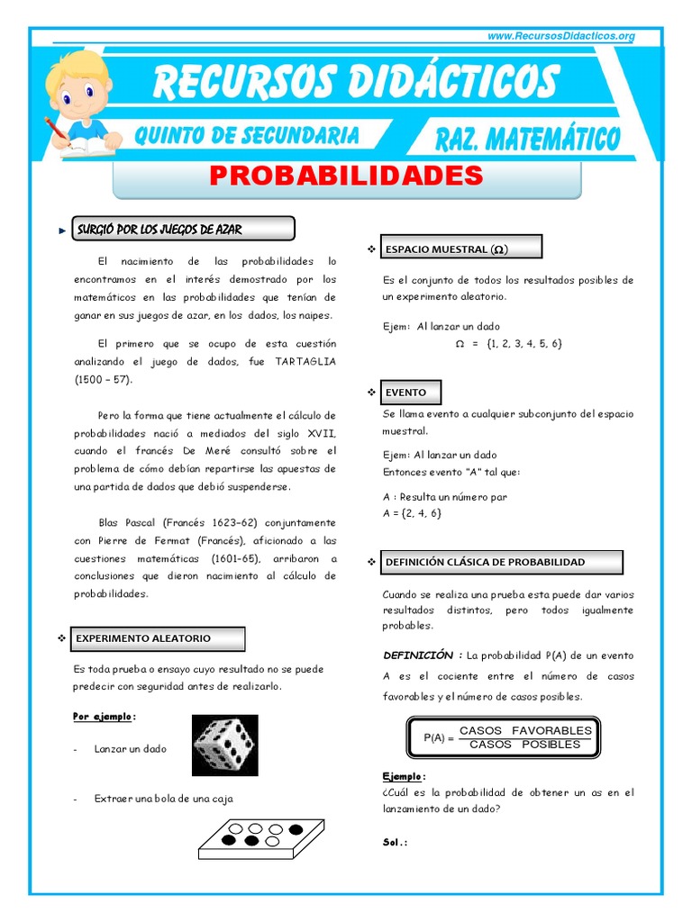 Ejercicios de Probabilidad para Secundaria | PDF | Aleatoriedad ...