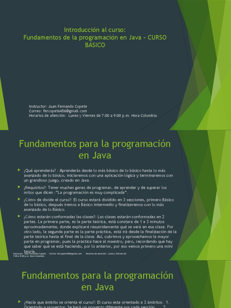 Curso Básico de Programación en Java | PDF | Clase (Programación ...