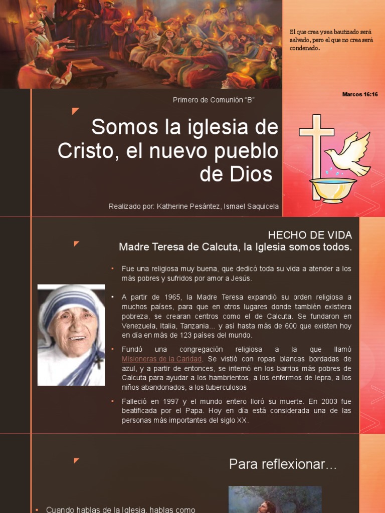 Somos La Iglesia de Dios | PDF | Madre Teresa | Iglesia Católica