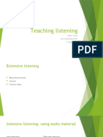 Teaching Listening: Other Voices Good Speaking Habits Pronunciation