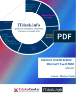 Tableurs Niveau Avance-Microsoft Excel 2010-Manuel PDF