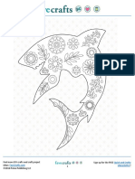 Floral Shark Coloring Page