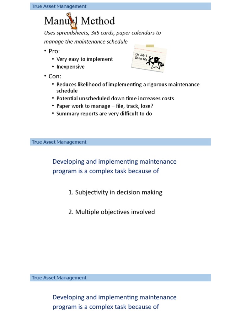 Manual Maintenance Management Challenges | PDF | Business | Art