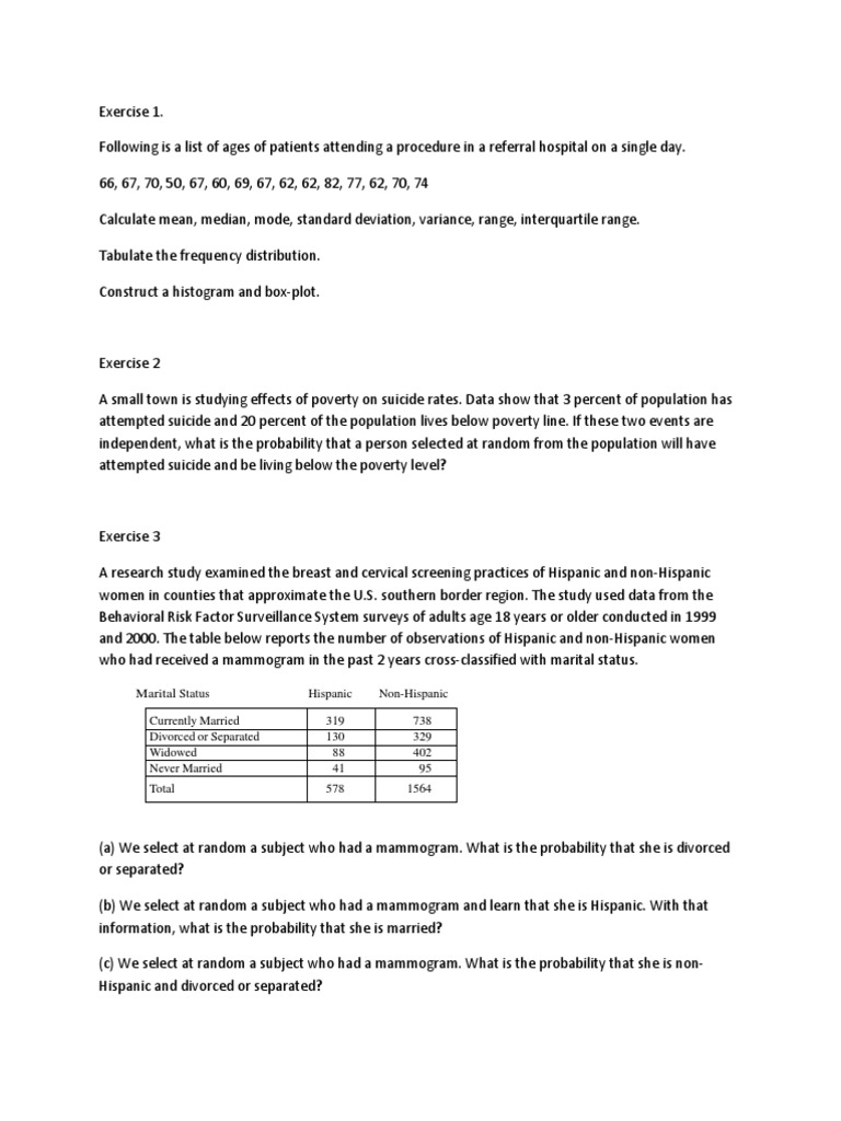 3 Exercise+1+-+Graphs,+Descriptives,+Probability | PDF | Mammography ...