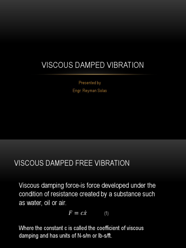 Viscous Damped Vibration PDF PDF Classical Mechanics Equations