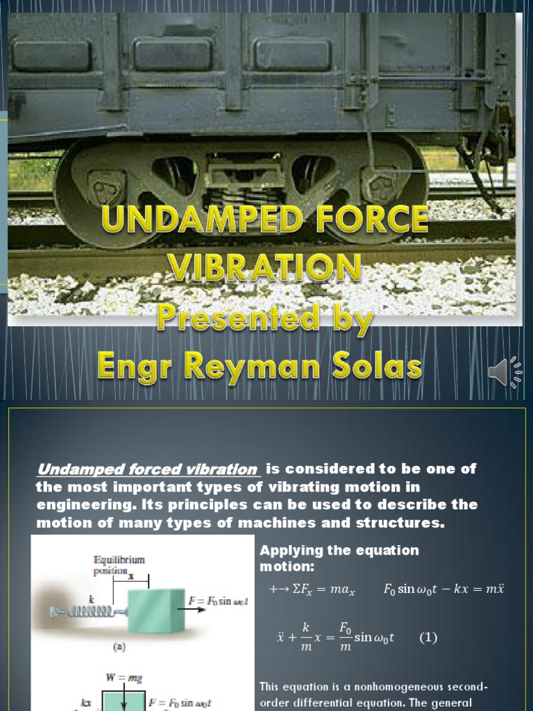 Undamped Forced Vibration PDF Sine Ordinary Differential Equation