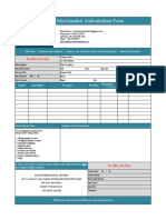 Return Merchandise Authorization Form: For Office Use Only