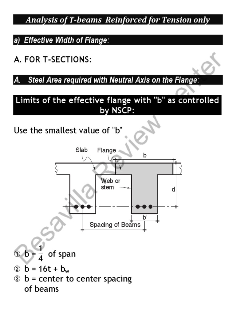 A. For T-Sections | PDF | Architectural Elements | Applied And ...