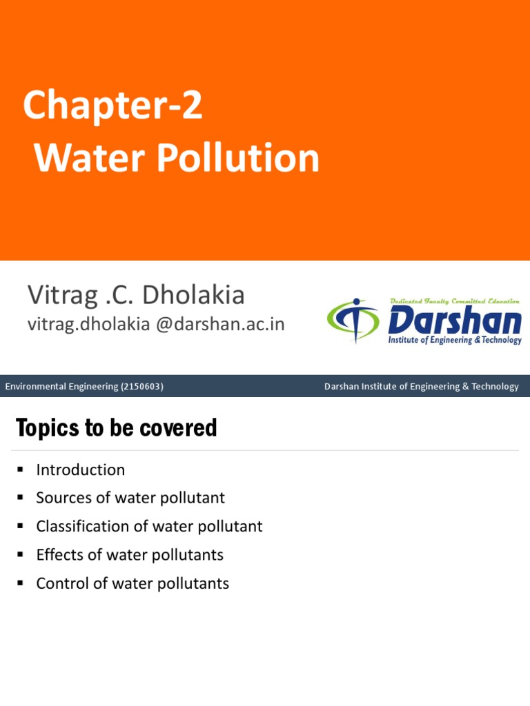 Chapter-2 Water Pollution: Vitrag .C. Dholakia | PDF | Eutrophication ...