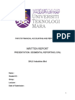 Written Report Operating Segment