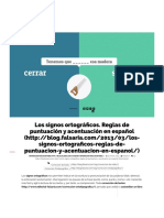 Los Signos Ortográficos. Reglas de Puntuación y Acentuación en Español