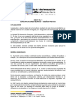 Contratacion Directa No de 2012 Anexo 1 Especificaciones Tecnicas y Dise Os Previos