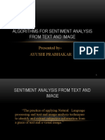 SENTIMENT ANALYSIS From Text and Image