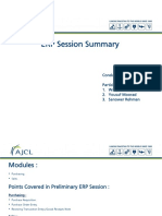 ERP Session Summary