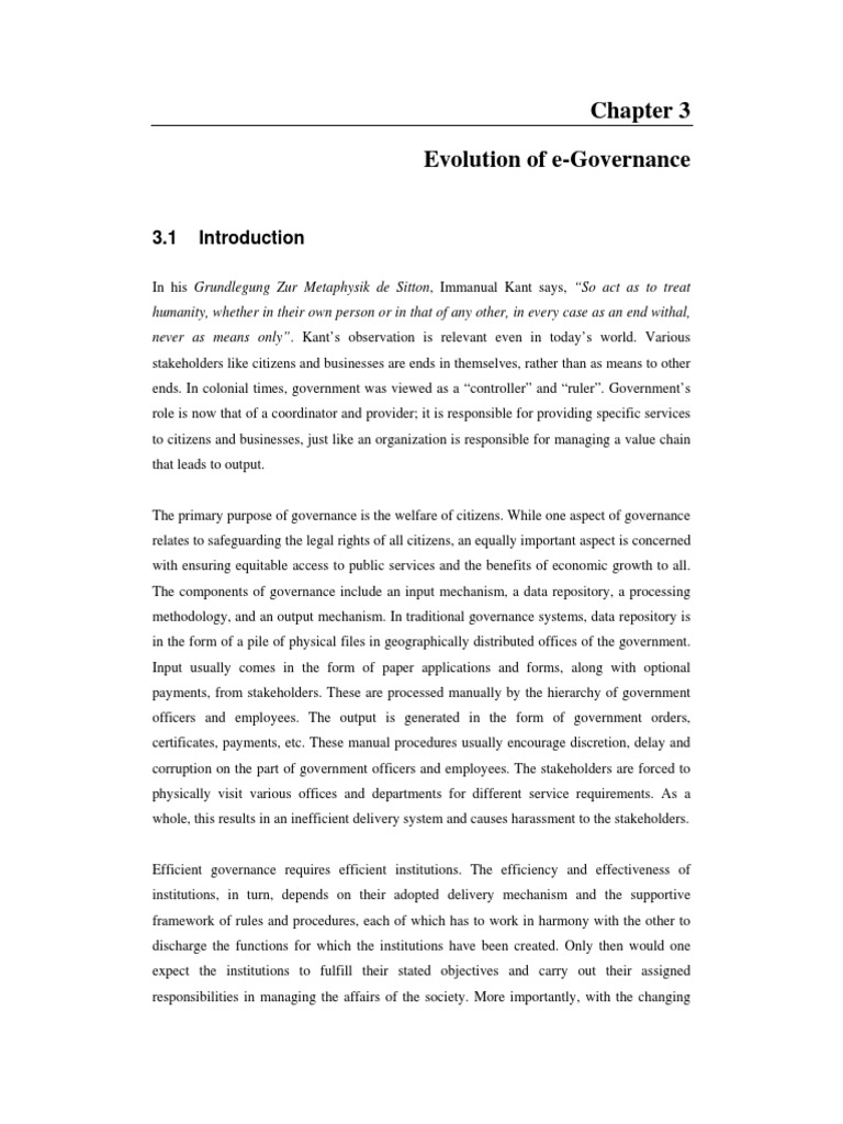 Evolution Of E Governance Pdf Governance Policy