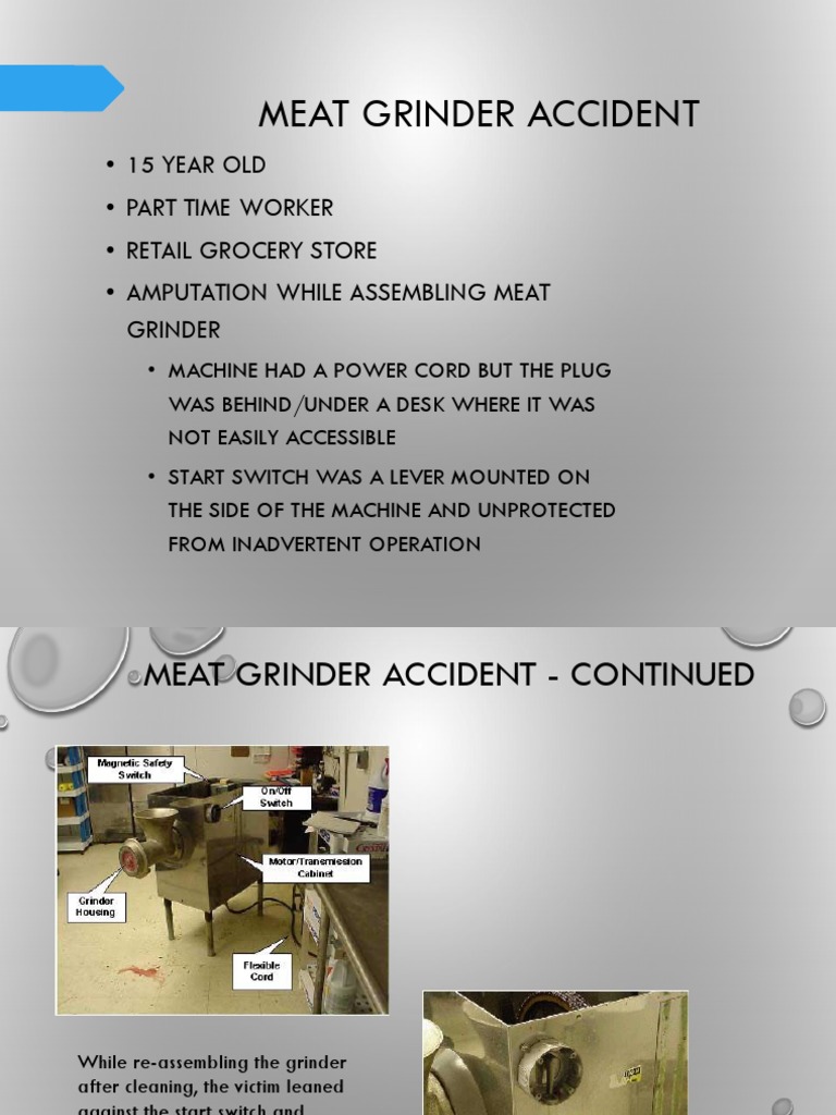 Teen Amputation in Meat Grinder Accident | PDF