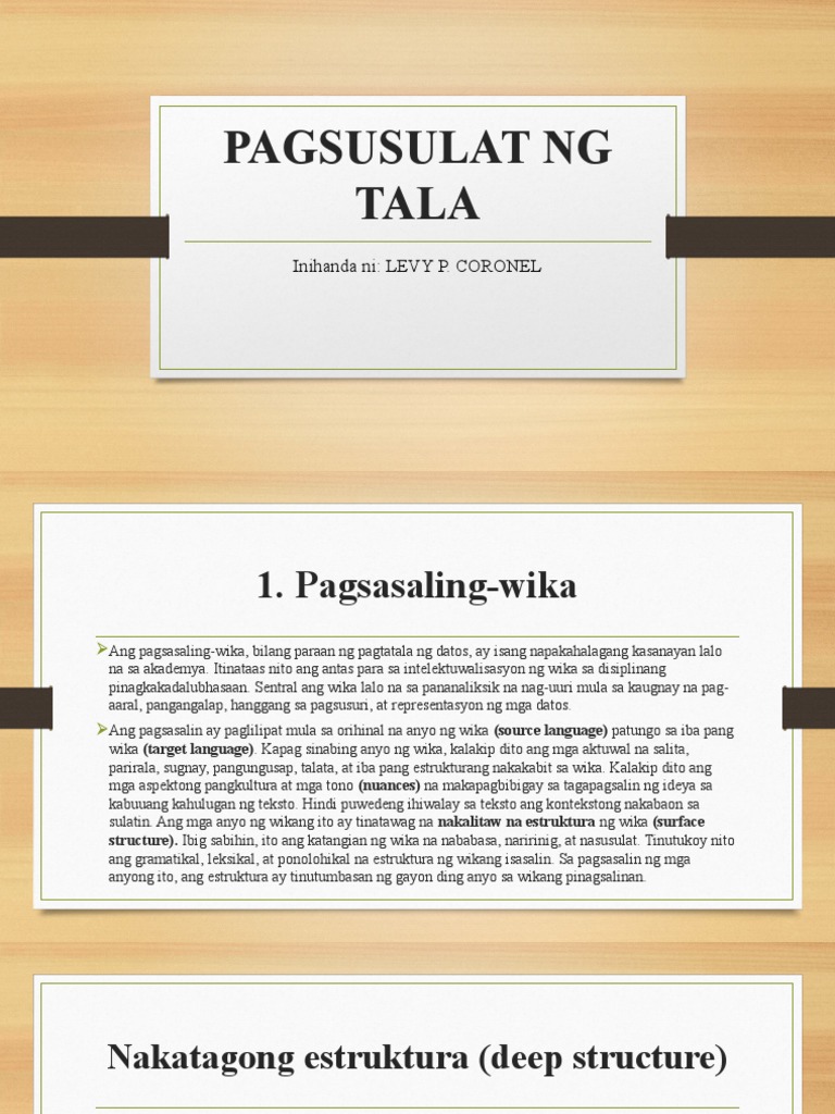 Pagsusulat NG Tala | PDF