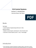 ME-314 Control Systems: Lecture 1: Introduction