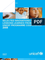 Selected innovations and lessons learned from UNICEF 2008 programme cooperation