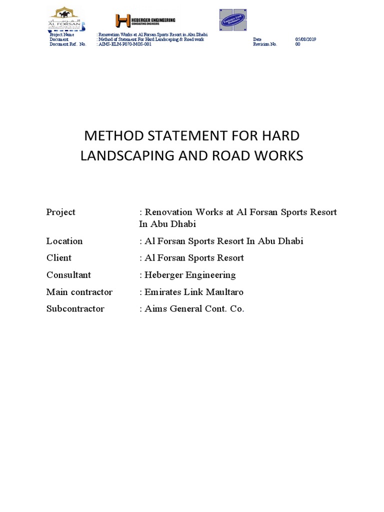 Hard Landscaping Method Statement | PDF | Road Surface | Asphalt