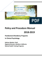 Policy and Procedure Manual 2018-2019: Postdoctoral Residency Programs in Clinical Psychology