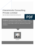 Placeminds Consulting Private Limited Is A Bangalore Based