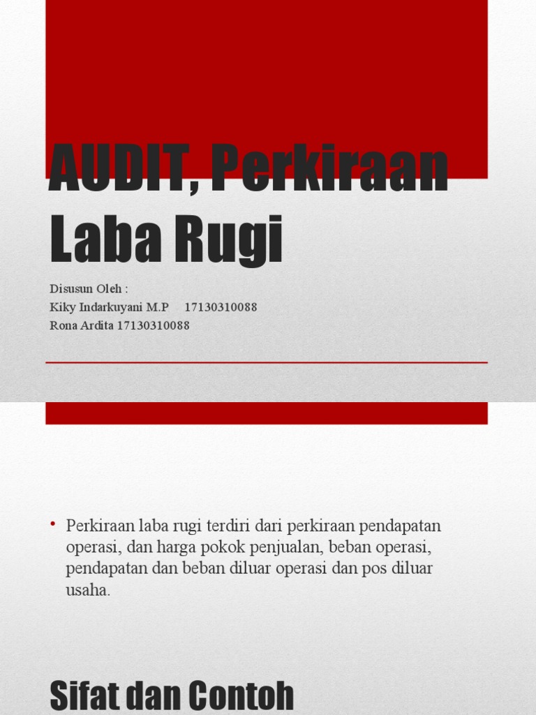 AUDIT, Perkiraan Laba Rugi | PDF