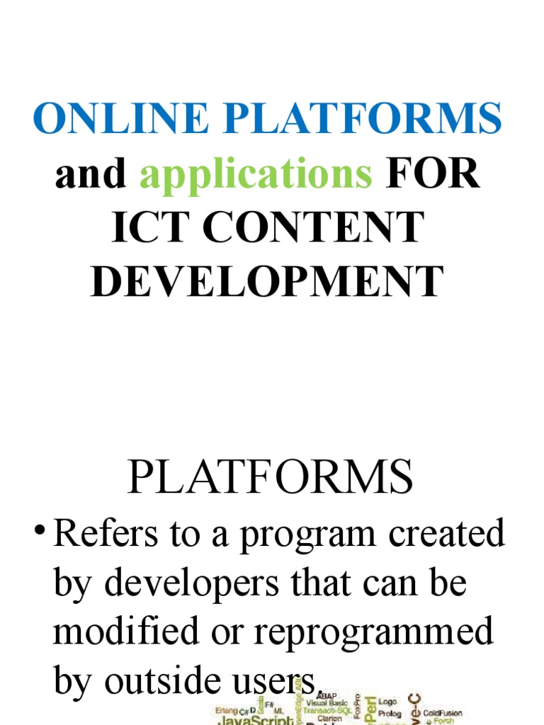 Online Platforms for ICT Development | PDF | Application Programming ...