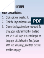 Open Layout Options: Image Placement Steps