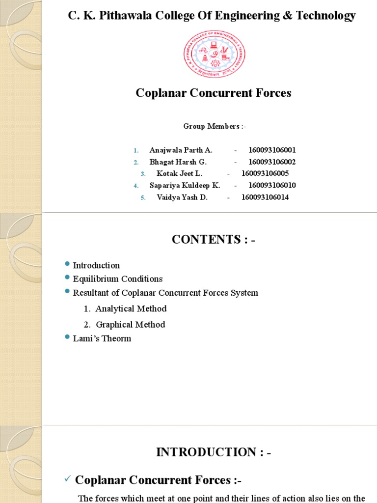 Coplanar Concurrent Forces Explained | PDF | Norm (Mathematics) | Force