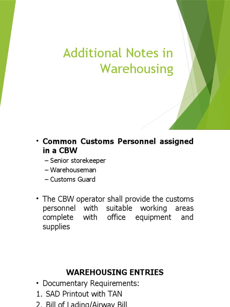 Warehousing Entry Process Overview | PDF | Customs | Warehouse