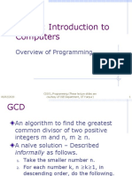 CS101: Introduction To Computers: Overview of Programming