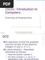 CS101: Introduction To Computers: Overview of Programming