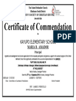 Certificate of Commendation: Kayupo Elementary School
