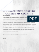 My Experience of Study Outside My Country