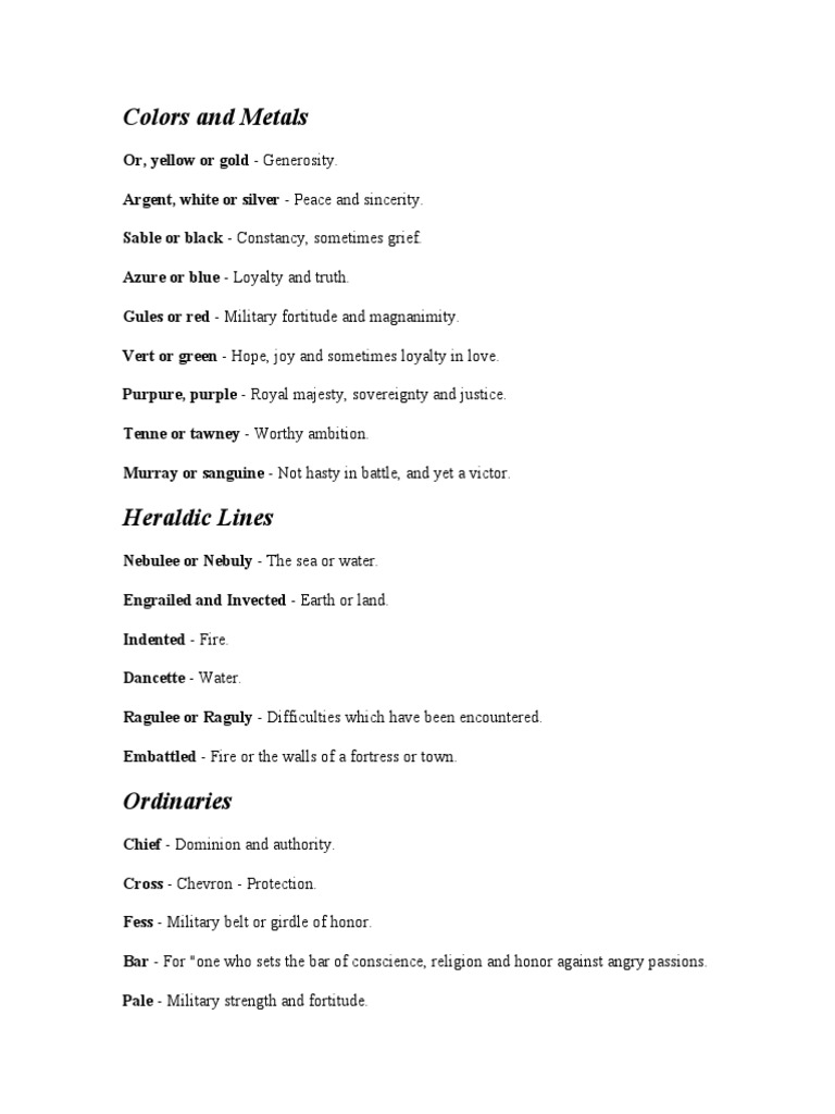 Heraldic Symbols | PDF | Symbols