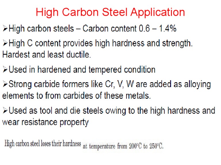 High Carbon Steel Applications Overview | PDF | Technology & Engineering