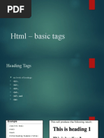 HTML - Basic Tags