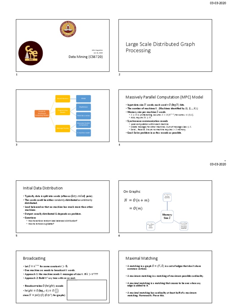 Large Scale Distributed Graph Processing Data Mining (CS6720) PDF