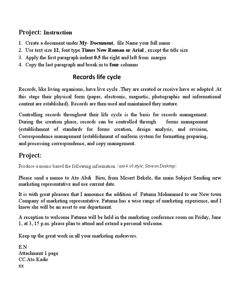 Project:: Instruction | PDF