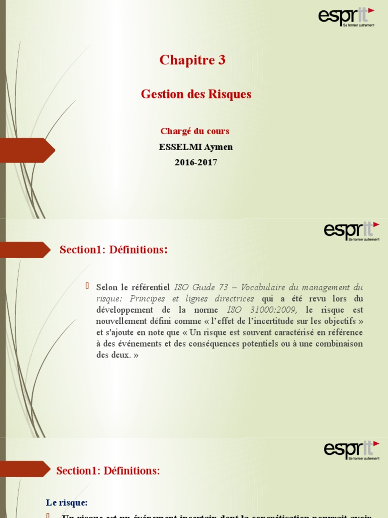 Chapitre 3 Gestion Des Risques | PDF | Risque | Gestion des risques