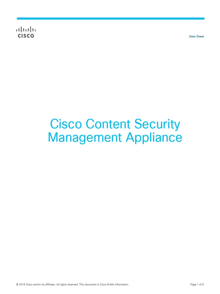Cisco Content Security Management Appliance Data Sheet PDF Cisco