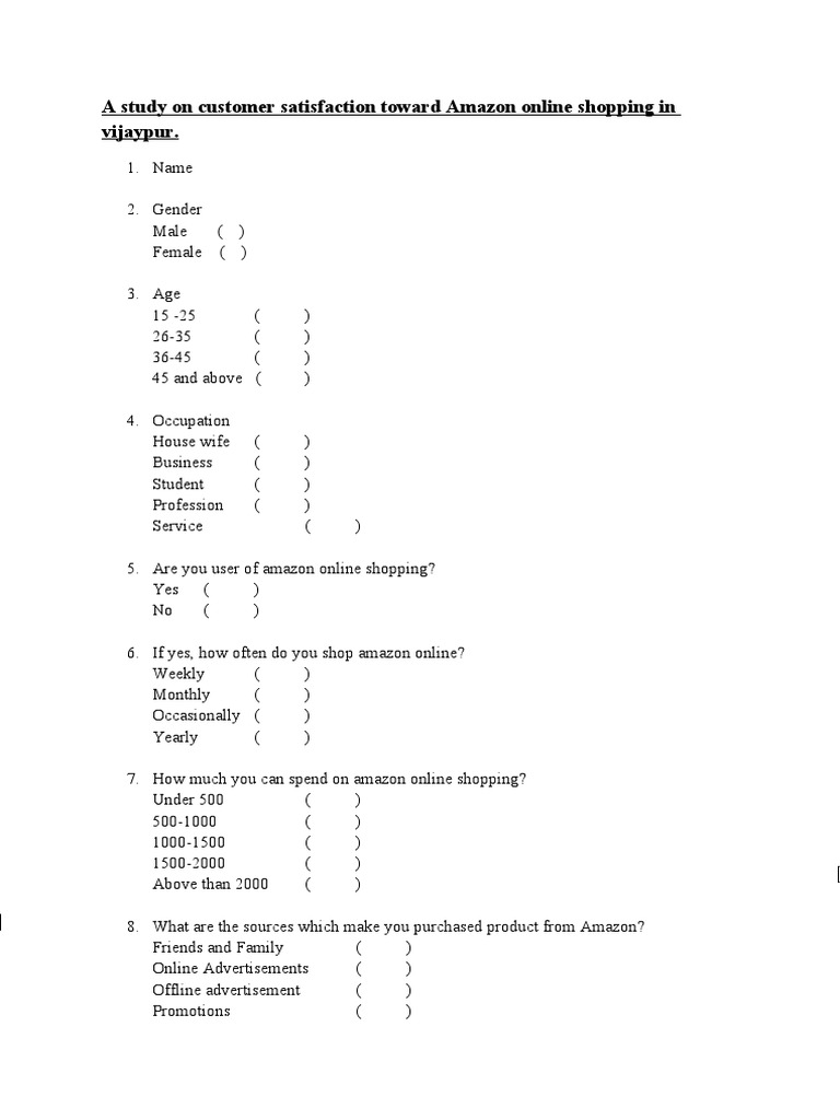 Amazon Customer Satisfaction Survey Insights | PDF