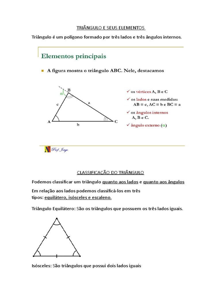 Triângulo e Seus Elementos | PDF | Triângulo | Espaço