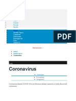 Coronavirus: Health Topics Countries Newsroom Emergencies Data About Us