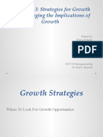 Chapter 13: Strategies For Growth and Managing The Implications of Growth