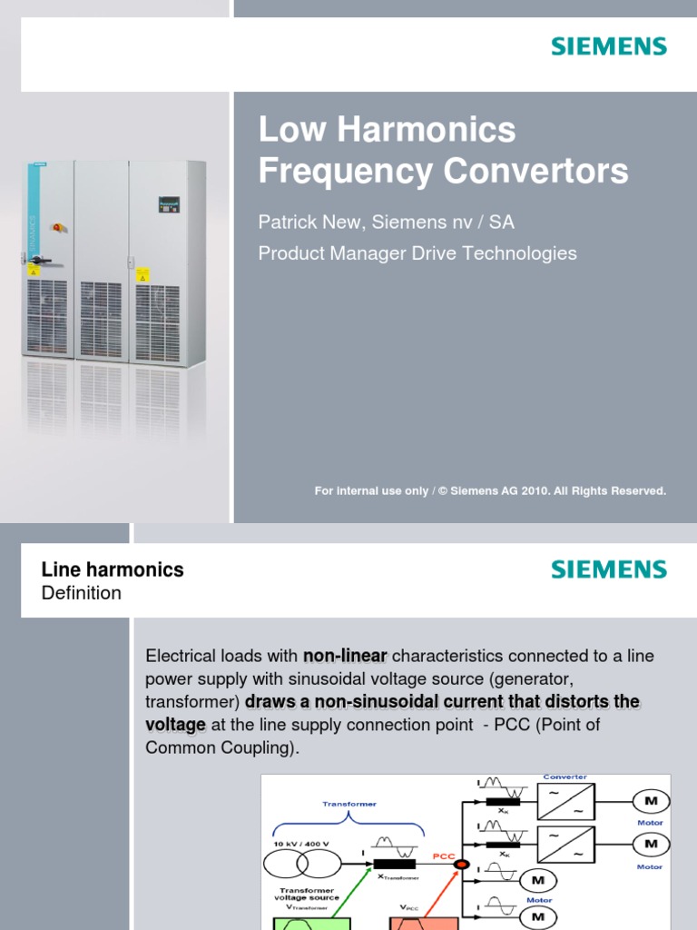Siemens Low Harmonics Frequency Converters