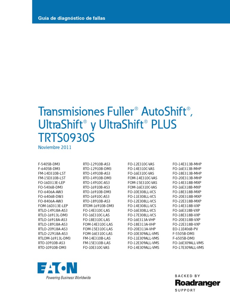 Manual de Diagnostico Ultrashift Plus PDF | PDF | Bienes manufacturados ...